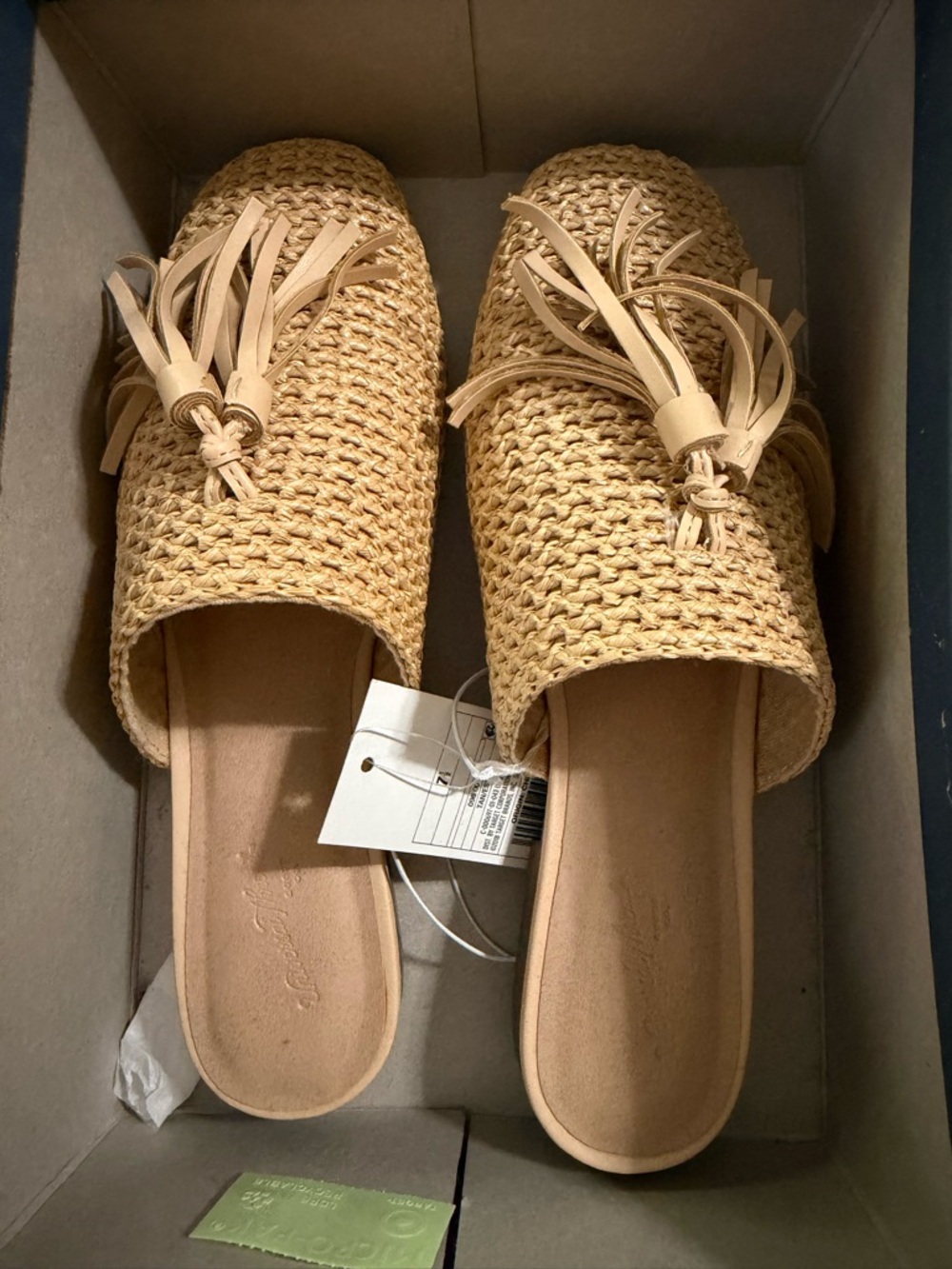 Universal Thread Woven Tassel Slide Mules in Natural